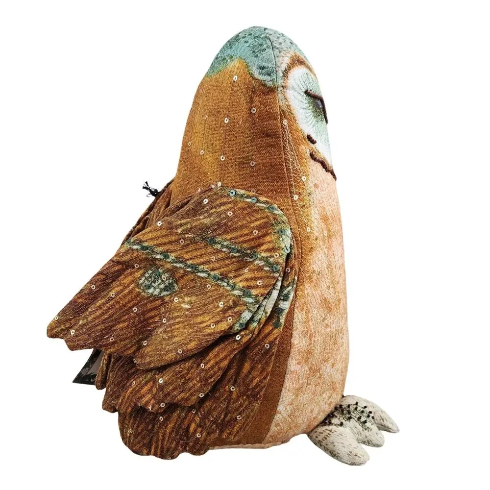 John Derian Target Owl Beaded Plush Pillow 12x8 Decorative 2025 NWT
